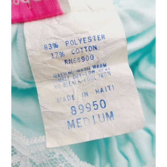 Raymodes Womens Size Medium Green Mint Lace Trim Long Nightgown - Picture 7 of 11